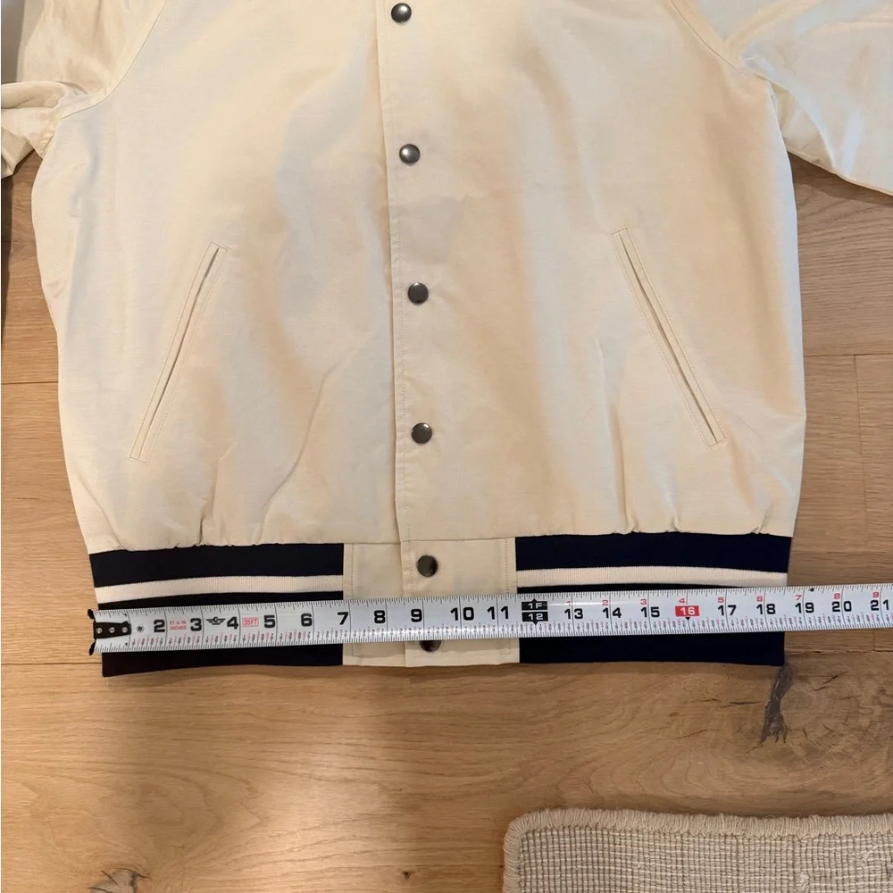 Todd Snyder x Champion Cream Striped Satin Bomber Jacket size Medium NWT - Picture 9 of 10